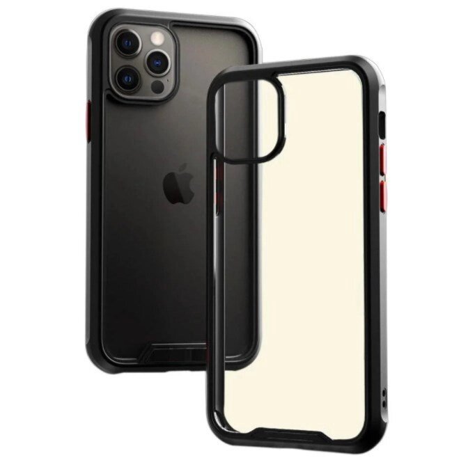 Протиударний бампер чохол Primolux Refraction Case для смартфона Apple iPhone 12 Pro Max - Black від компанії Інтернет-магазин "FotoUSB" - фото 1