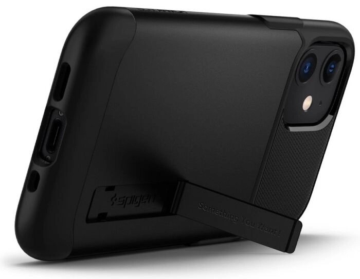 Протиударний бампер чохол Spigen Slim Armor Black для телефона Apple iPhone 12 Mini від компанії Інтернет-магазин "FotoUSB" - фото 1