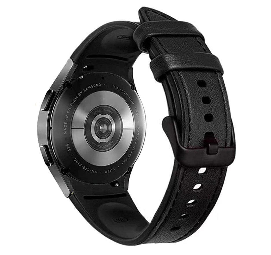 Ремінець Primolux Leather Silicone для годинника Samsung Galaxy Watch 4 40mm SM-R860 / SM-R865 - Black від компанії Інтернет-магазин "FotoUSB" - фото 1