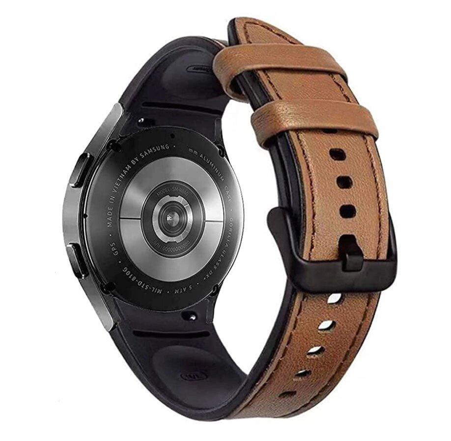 Ремінець Primolux Leather Silicone для годинника Samsung Galaxy Watch 4 40mm SM-R860 / SM-R865 - Brown від компанії Інтернет-магазин "FotoUSB" - фото 1