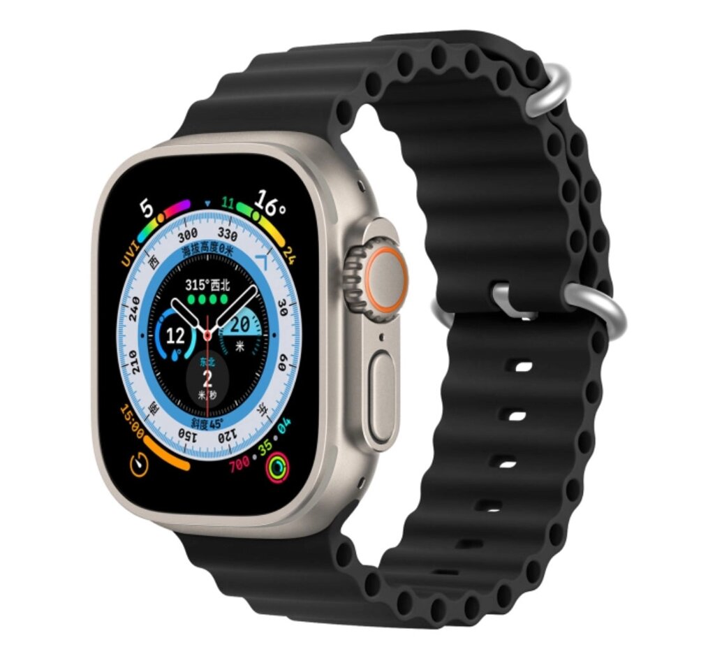 Ремінець силіконовий Primolux Ocean для годинника Apple Watch 42 mm / 44 mm / 45 mm - Black від компанії Інтернет-магазин "FotoUSB" - фото 1