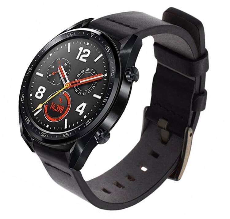 Шкіряний ремінець Primo Classic для годин Huawei Watch GT 2 / GT Active 46mm - Black від компанії Інтернет-магазин "FotoUSB" - фото 1