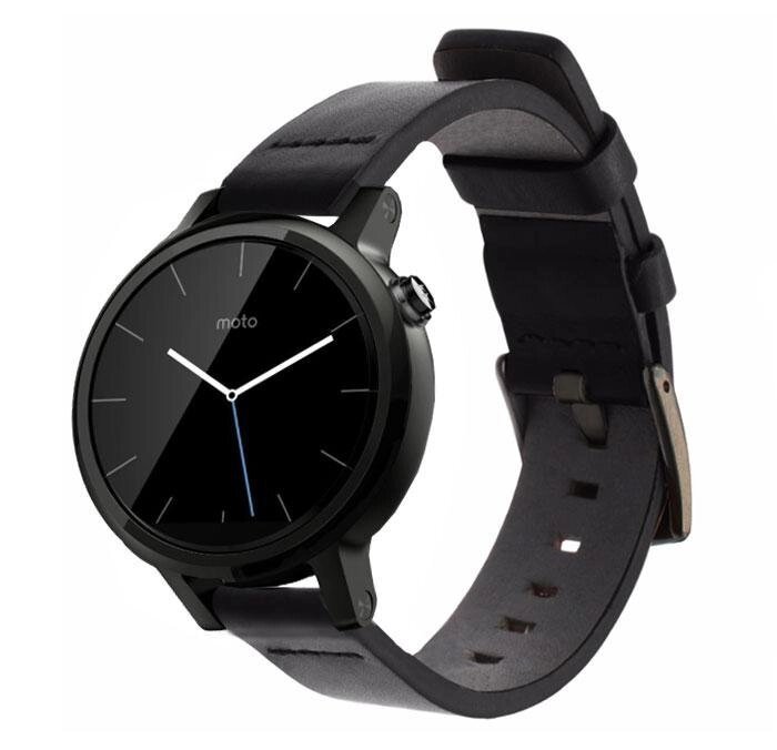 Шкіряний ремінець Primo Classic для годин Motorola Moto 360 2nd gen (42 mm) - Black від компанії Інтернет-магазин "FotoUSB" - фото 1