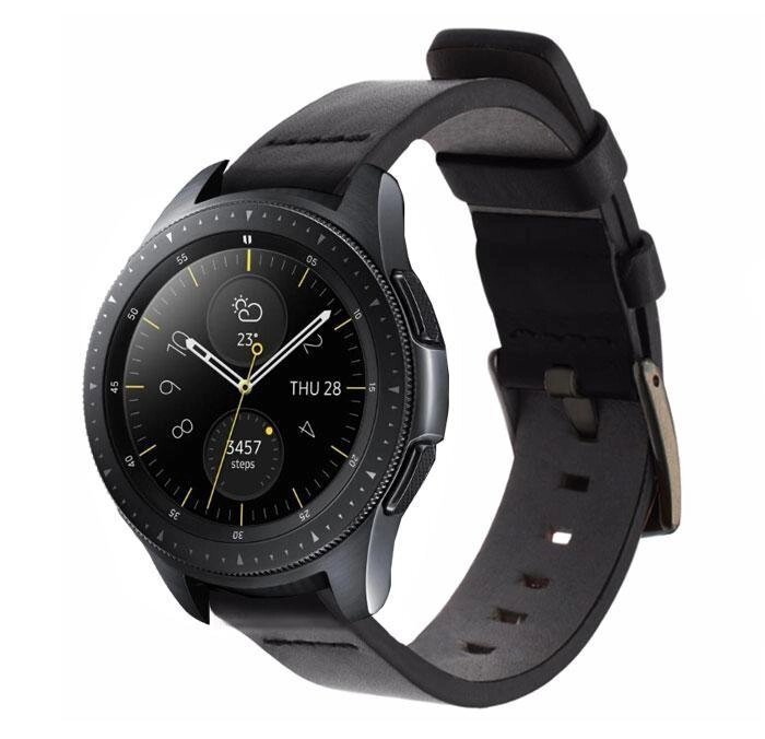 Шкіряний ремінець Primo Classic для годин Samsung Galaxy Watch 42 mm (SM-R810) Black від компанії Інтернет-магазин "FotoUSB" - фото 1