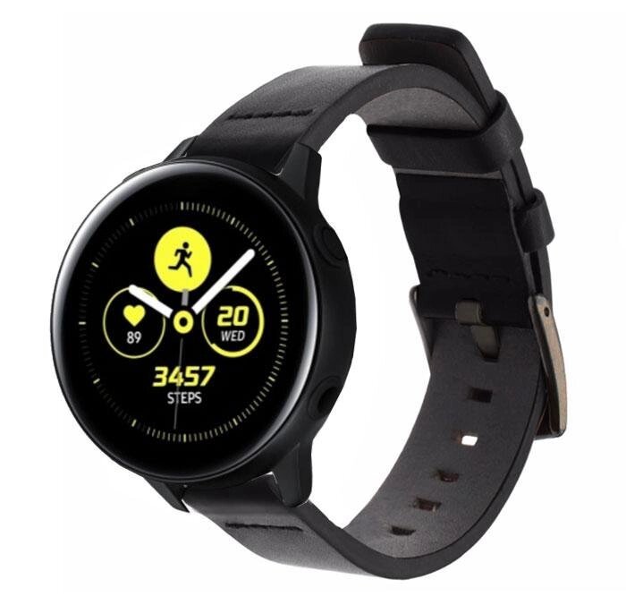 Шкіряний ремінець Primo Classic для годин Samsung Watch Active (SM-R500) / Active 2 (SM-R820 / R830) Black від компанії Інтернет-магазин "FotoUSB" - фото 1