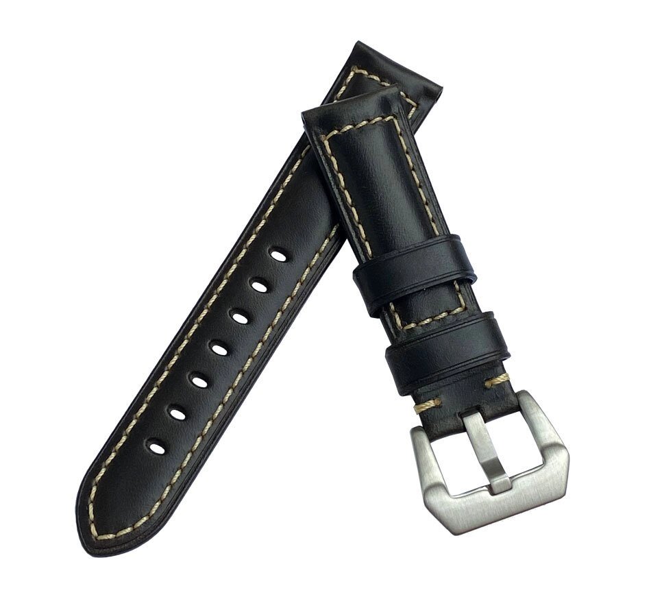 Шкіряний ремінець Primolux F001 Steel buckle для годин Garmin Vivoactive 3 / Vivomove HR - Black від компанії Інтернет-магазин "FotoUSB" - фото 1