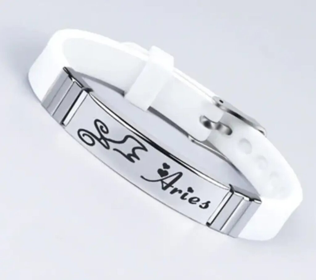 Силіконовий браслет Primo Zodiac - Aries (Овен) - White від компанії Інтернет-магазин "FotoUSB" - фото 1