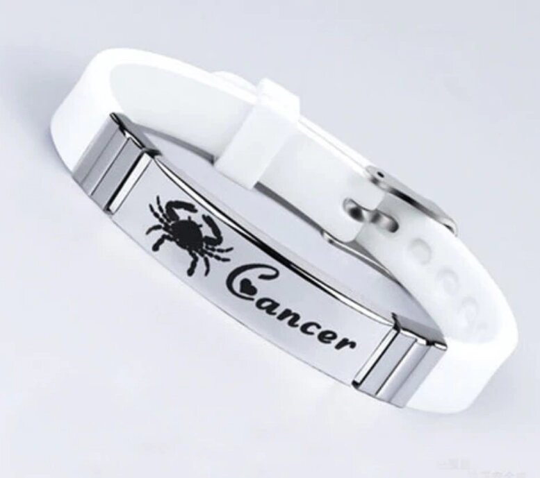 Силіконовий браслет Primo Zodiac - Cancer (Рак) - White від компанії Інтернет-магазин "FotoUSB" - фото 1