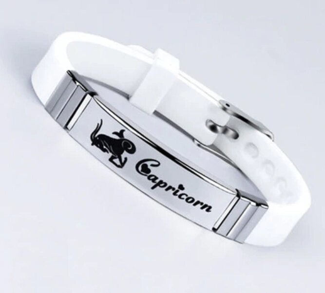 Силіконовий браслет Primo Zodiac - Capricorn (Козеріг) - White від компанії Інтернет-магазин "FotoUSB" - фото 1