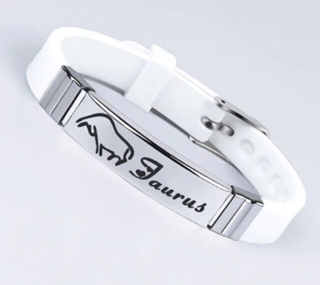 Силіконовий браслет Primo Zodiac - Taurus (Телець) - White від компанії Інтернет-магазин "FotoUSB" - фото 1