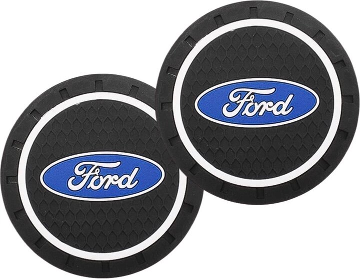 Силіконовий килимок у підсклянник із логотипом Ford комплект 2 штуки від компанії Інтернет-магазин "FotoUSB" - фото 1