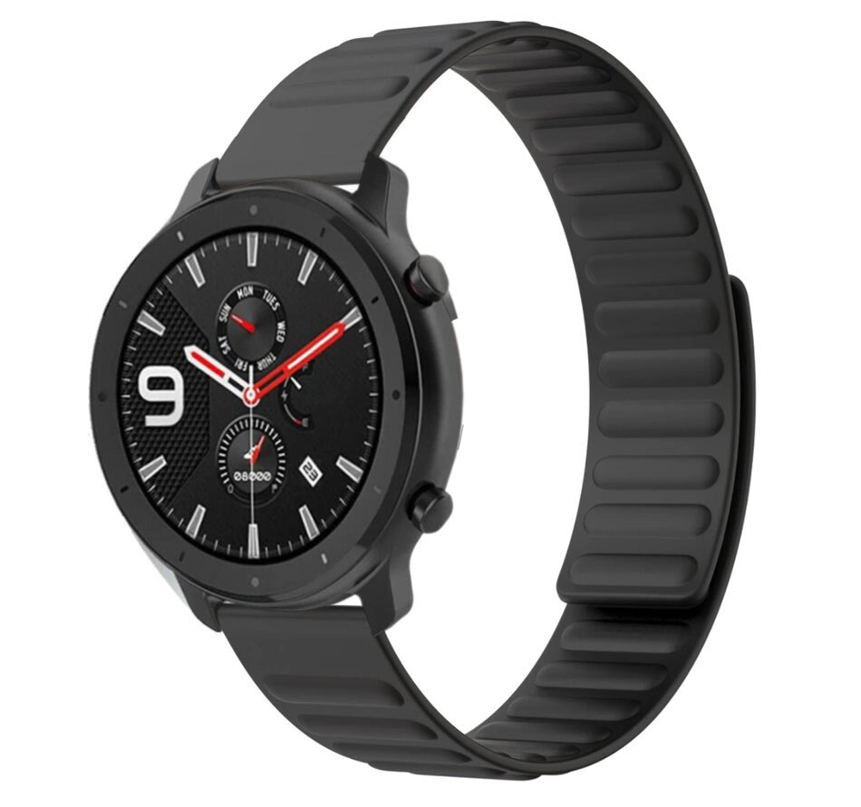 Силіконовий магнітний ремінець Primolux Magnet для годинника Amazfit GTR 47 mm - Black від компанії Інтернет-магазин "FotoUSB" - фото 1