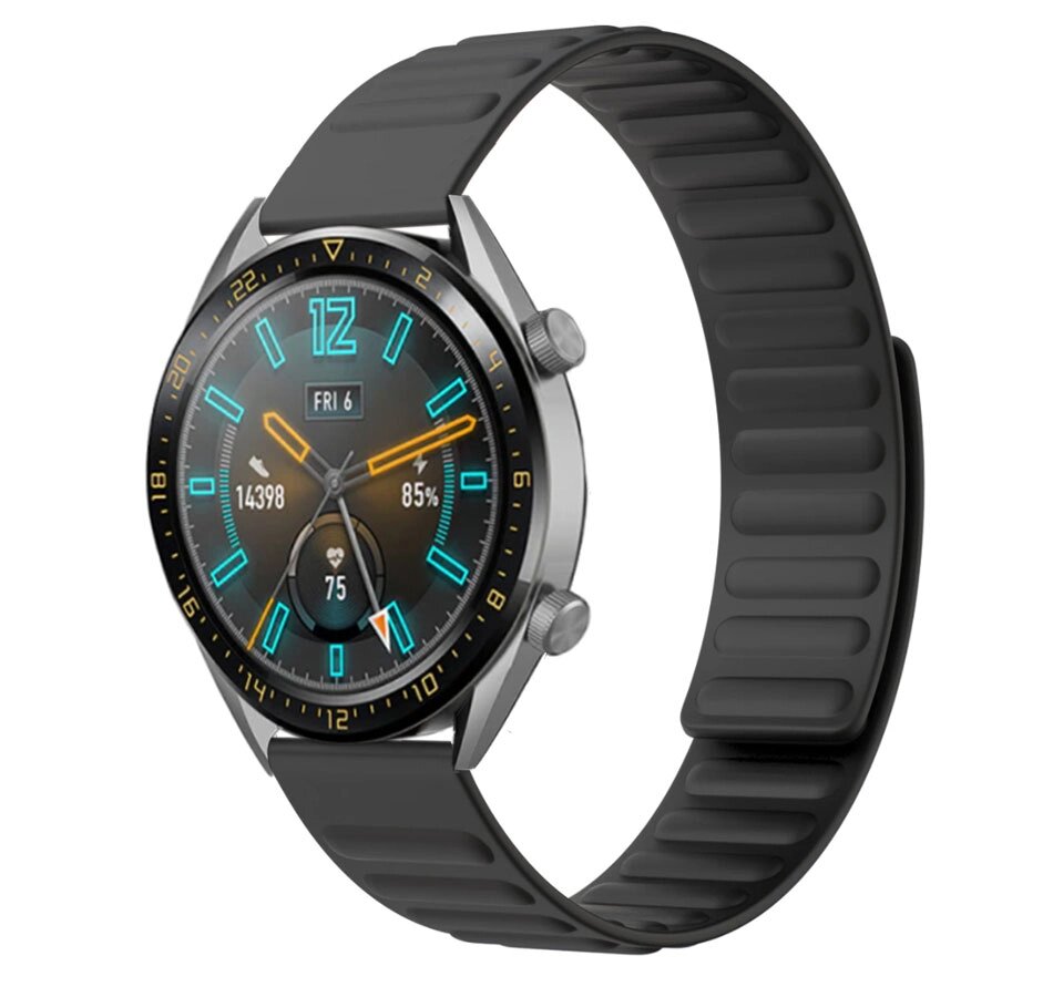 Силіконовий магнітний ремінець Primolux Magnet для годинника Huawei Watch GT / GT 2 - Black від компанії Інтернет-магазин "FotoUSB" - фото 1
