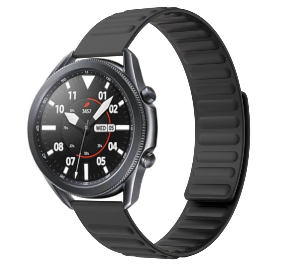 Силіконовий магнітний ремінець Primolux Magnet для годинника Samsung Galaxy Watch 3 45mm SM-R840 - Black від компанії Інтернет-магазин "FotoUSB" - фото 1