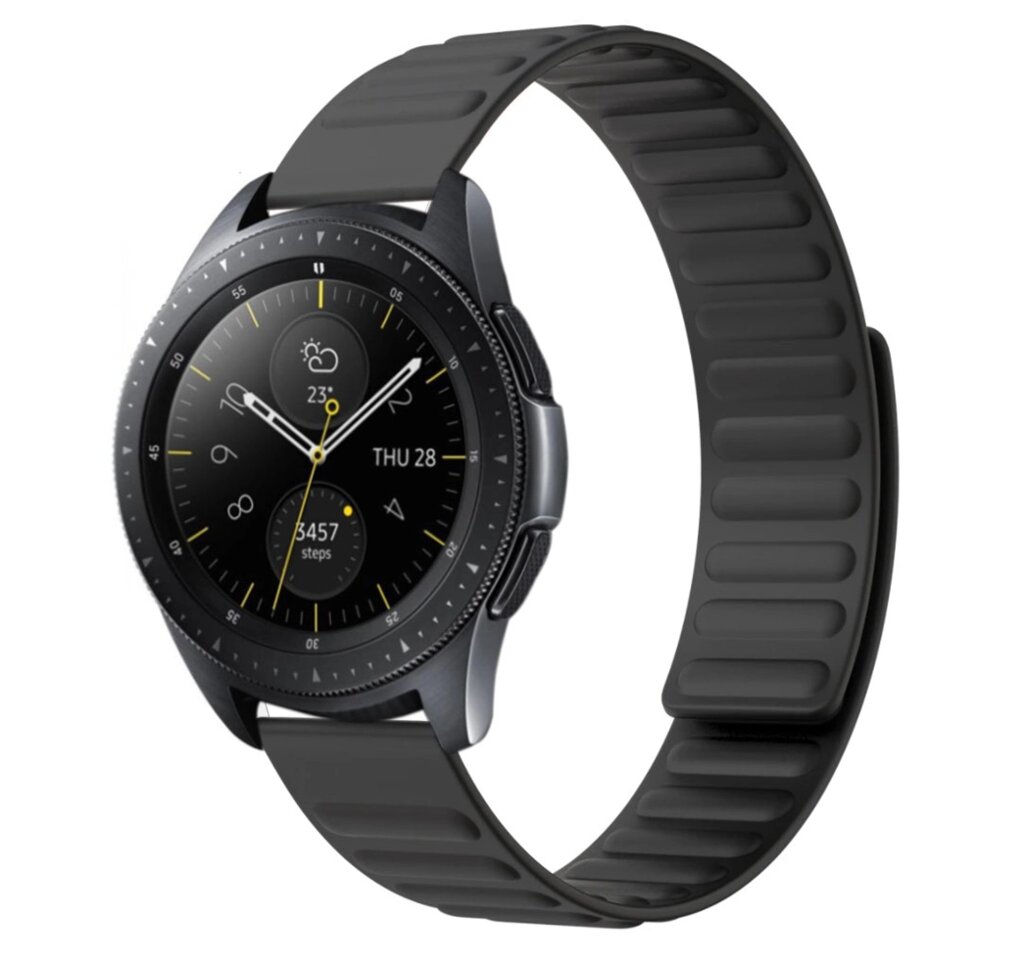 Силіконовий магнітний ремінець Primolux Magnet для годинника Samsung Galaxy Watch 42 mm SM-R810 - Black від компанії Інтернет-магазин "FotoUSB" - фото 1