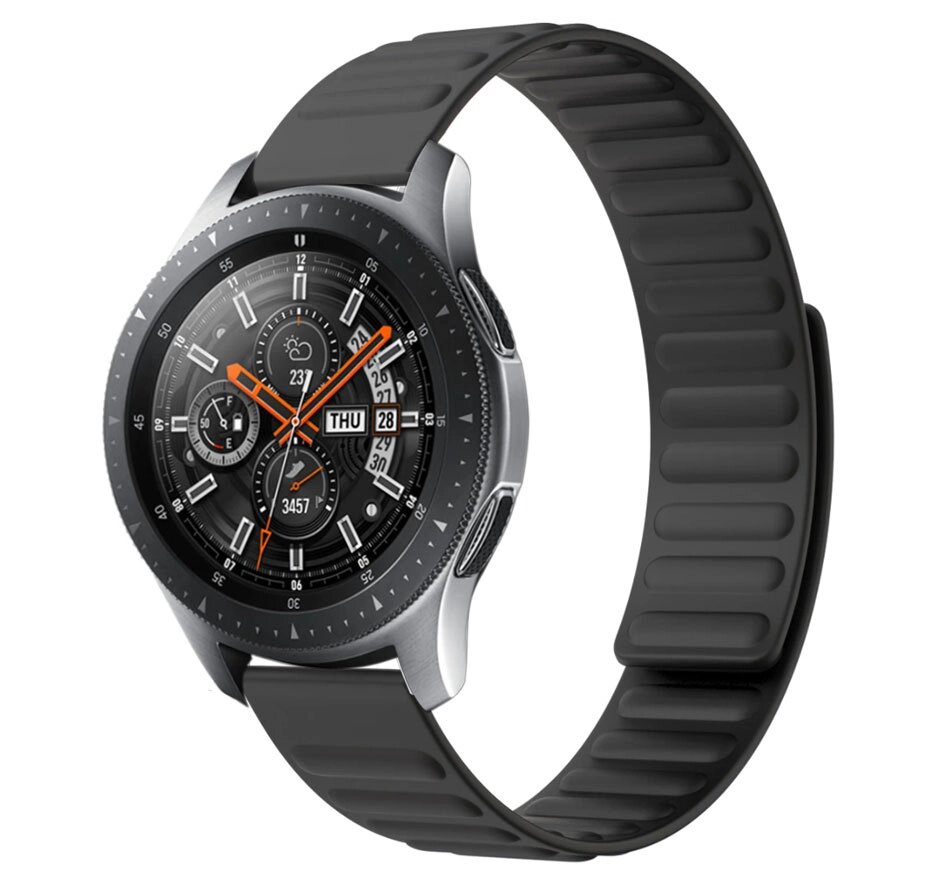 Силіконовий магнітний ремінець Primolux Magnet для годинника Samsung Galaxy Watch 46 mm SM-R800 - Black від компанії Інтернет-магазин "FotoUSB" - фото 1