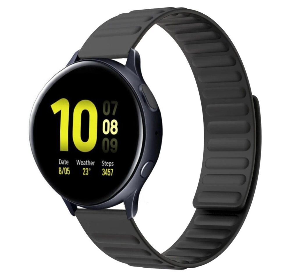 Силіконовий магнітний ремінець Primolux Magnet для годинника Samsung Galaxy Watch Active / Active 2 - Black від компанії Інтернет-магазин "FotoUSB" - фото 1