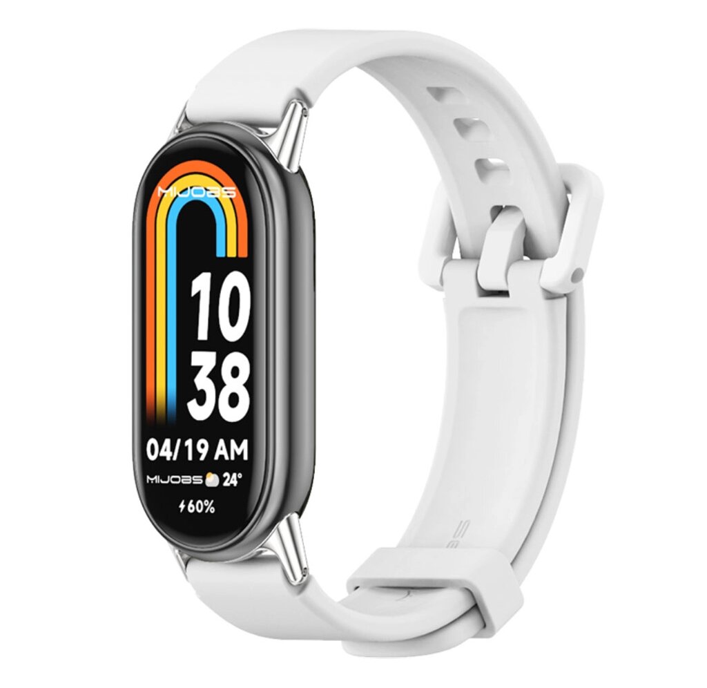 Силіконовий ремінець Mijobs для фітнес браслета Xiaomi Mi Smart Band 8 - White від компанії Інтернет-магазин "FotoUSB" - фото 1