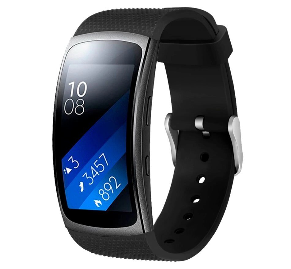 Силіконовий ремінець Primo Classic Shape для Samsung Gear Fit 2 / Fit 2 Pro (SM-R360 / R365) - Black від компанії Інтернет-магазин "FotoUSB" - фото 1