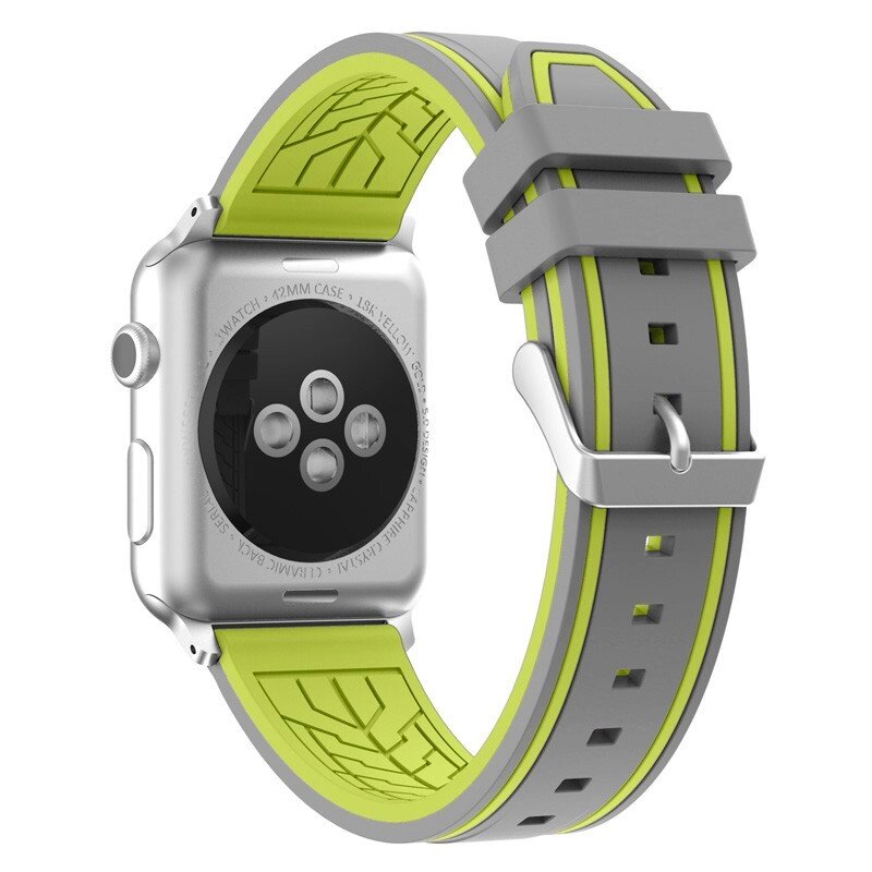 Силіконовий ремінець Primo Color Strip для Apple Watch 38mm / 40mm / 41mm - GreyYellow від компанії Інтернет-магазин "FotoUSB" - фото 1