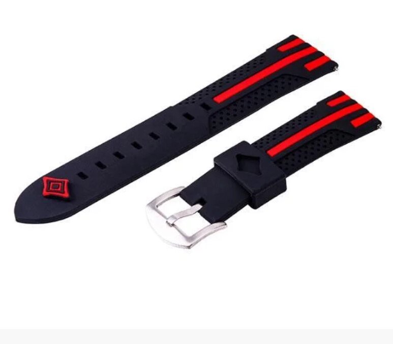 Силіконовий ремінець Primo Dart для годинника Amazfit Pace SmartWatch - Black-Red від компанії Інтернет-магазин "FotoUSB" - фото 1