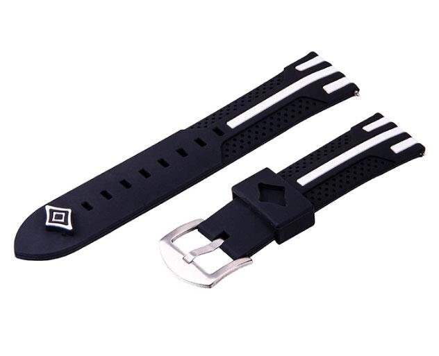 Силіконовий ремінець Primo Dart для годинника Asus ZenWatch 2 (WI501Q) Black & White від компанії Інтернет-магазин "FotoUSB" - фото 1