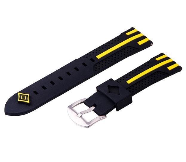 Силіконовий ремінець Primo Dart для годинника Asus ZenWatch 2 (WI501Q) BlackYellow від компанії Інтернет-магазин "FotoUSB" - фото 1