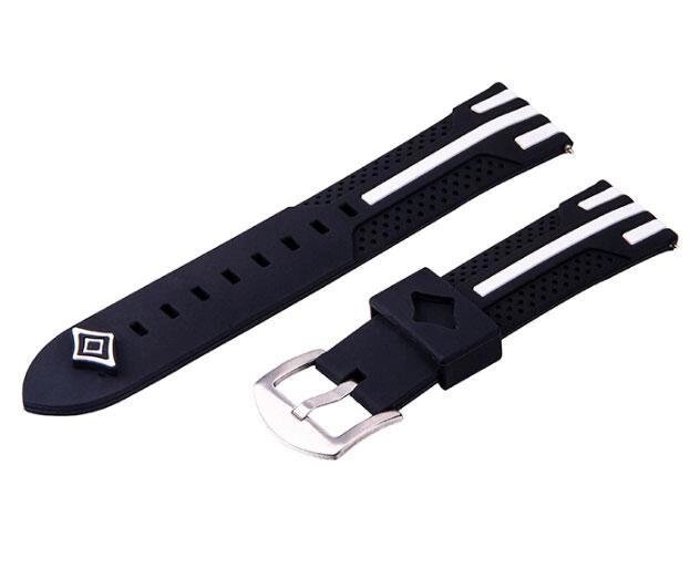 Силіконовий ремінець Primo Dart для годинника Samsung Galaxy Watch 46 mm SMR800 Black & White від компанії Інтернет-магазин "FotoUSB" - фото 1
