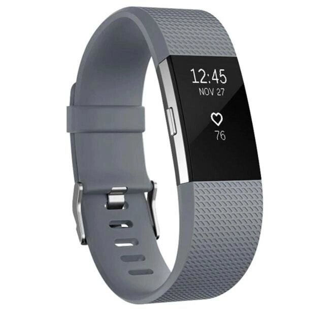 Силіконовий ремінець Primo для фітнес браслета Fitbit Charge 2 Grey від компанії Інтернет-магазин "FotoUSB" - фото 1