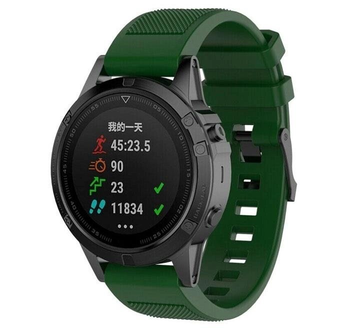 Силіконовий ремінець Primo для годинника Garmin Fenix 3 / 3HR / Fenix 5X / Fenix 6X Army Green від компанії Інтернет-магазин "FotoUSB" - фото 1