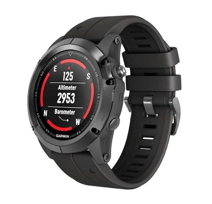 Силіконовий ремінець Primo для годинника Garmin Fenix 5 / 5 Plus / Fenix 6 / 6 Pro - Black від компанії Інтернет-магазин "FotoUSB" - фото 1