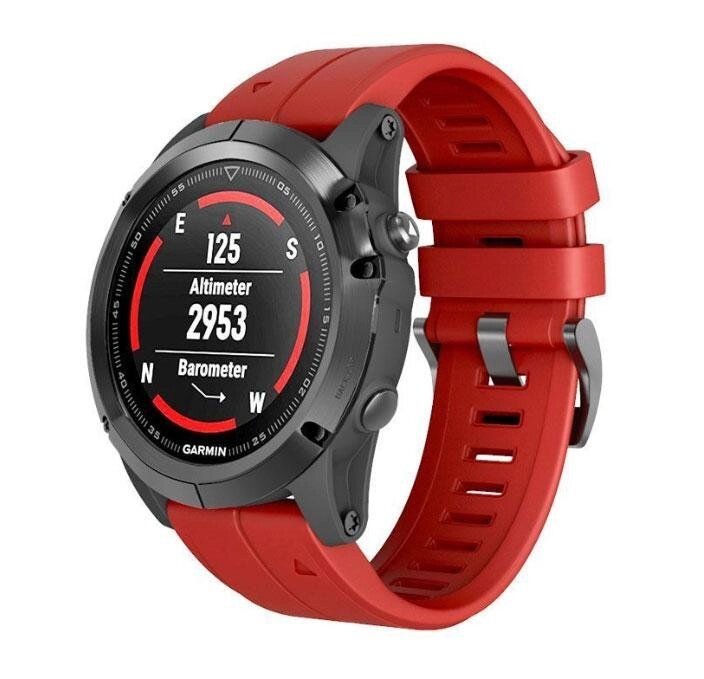 Силіконовий ремінець Primo для годинника Garmin Fenix 5 / 5 Plus / Fenix 6 / 6 Pro - Red від компанії Інтернет-магазин "FotoUSB" - фото 1