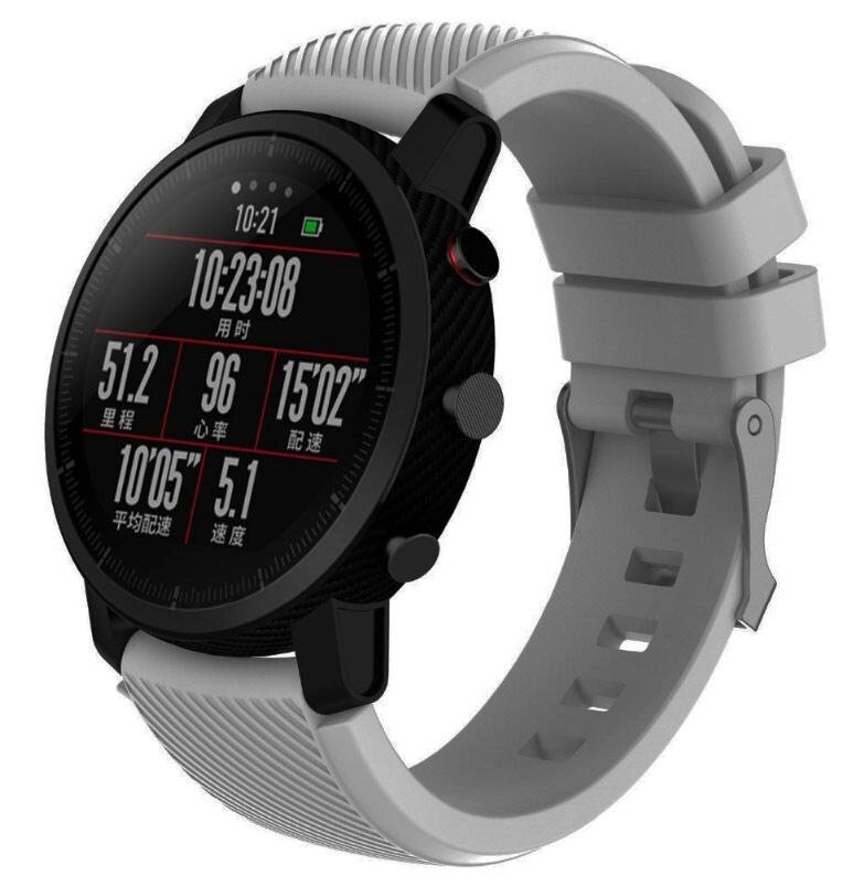 Силіконовий ремінець Primo для годинника Xiaomi Huami Amazfit SportWatch 2 / Amazfit Stratos Grey від компанії Інтернет-магазин "FotoUSB" - фото 1