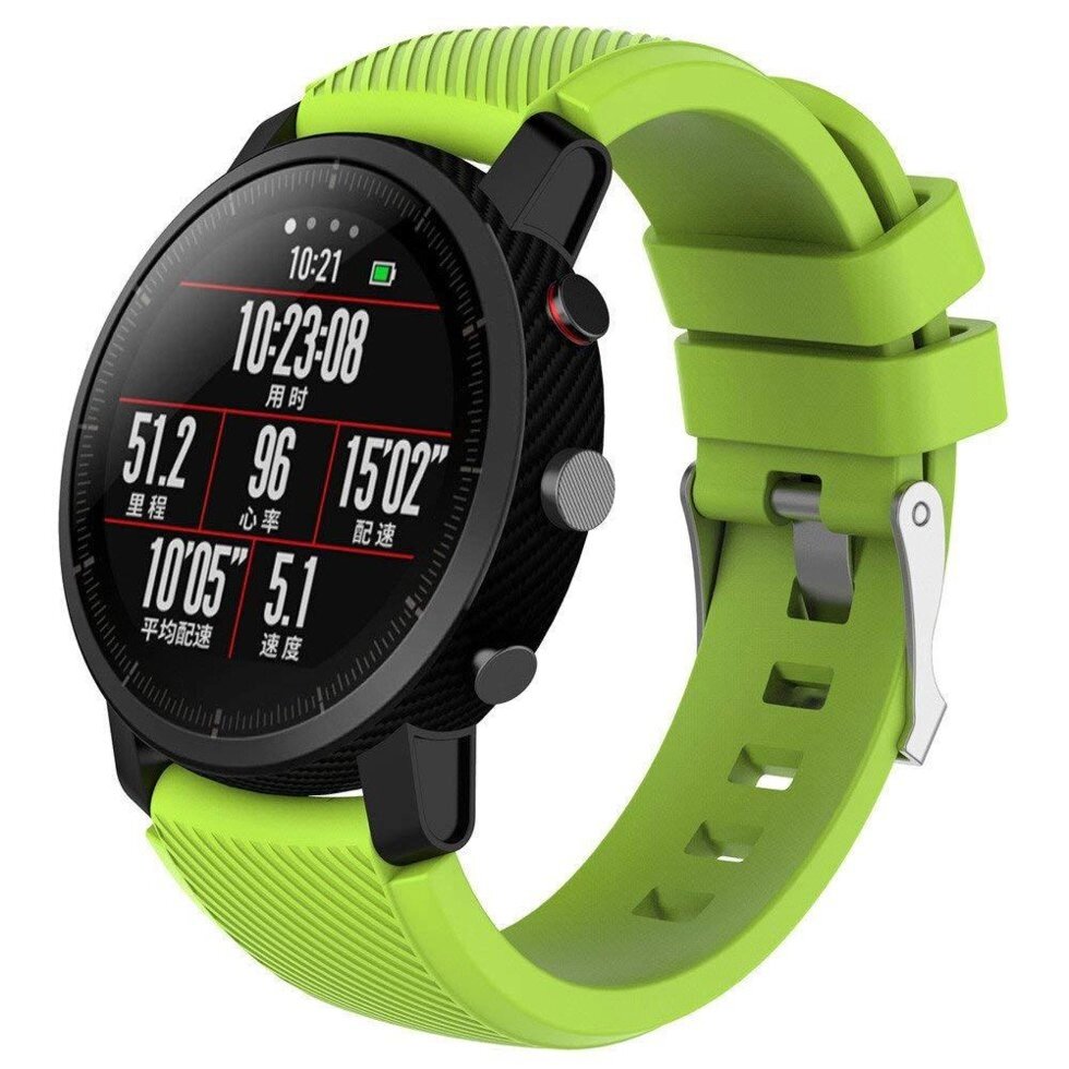 Силіконовий ремінець Primo для годинника Xiaomi Huami Amazfit SportWatch 2 / Amazfit Stratos Light Green від компанії Інтернет-магазин "FotoUSB" - фото 1
