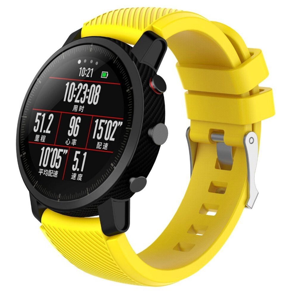 Силіконовий ремінець Primo для годинника Xiaomi Huami Amazfit SportWatch 2 / Amazfit Stratos Yellow від компанії Інтернет-магазин "FotoUSB" - фото 1