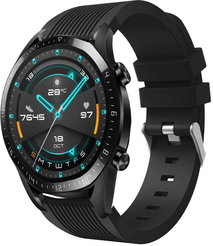 Силіконовий ремінець Primo Line для годинника Huawei Watch GT 2 / GT Active 46mm - Black від компанії Інтернет-магазин "FotoUSB" - фото 1
