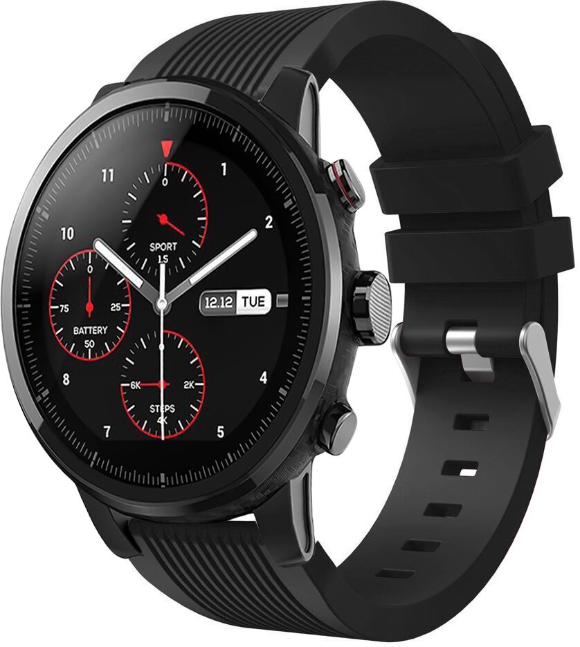 Силіконовий ремінець Primo Line для годинника Xiaomi Huami Amazfit SportWatch 2 / Amazfit Stratos - Black від компанії Інтернет-магазин "FotoUSB" - фото 1