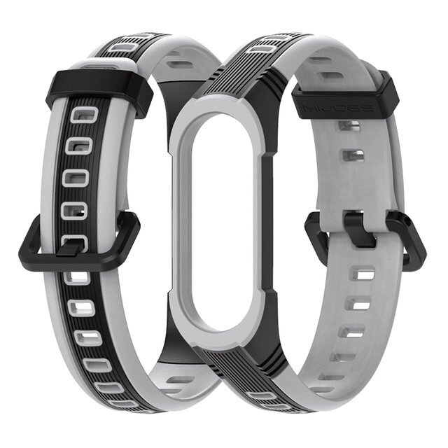 Силіконовий ремінець Primo Mijobs Perfor Classic для фітнес браслета Xiaomi Mi Smart Band 5 - Black-Grey від компанії Інтернет-магазин "FotoUSB" - фото 1