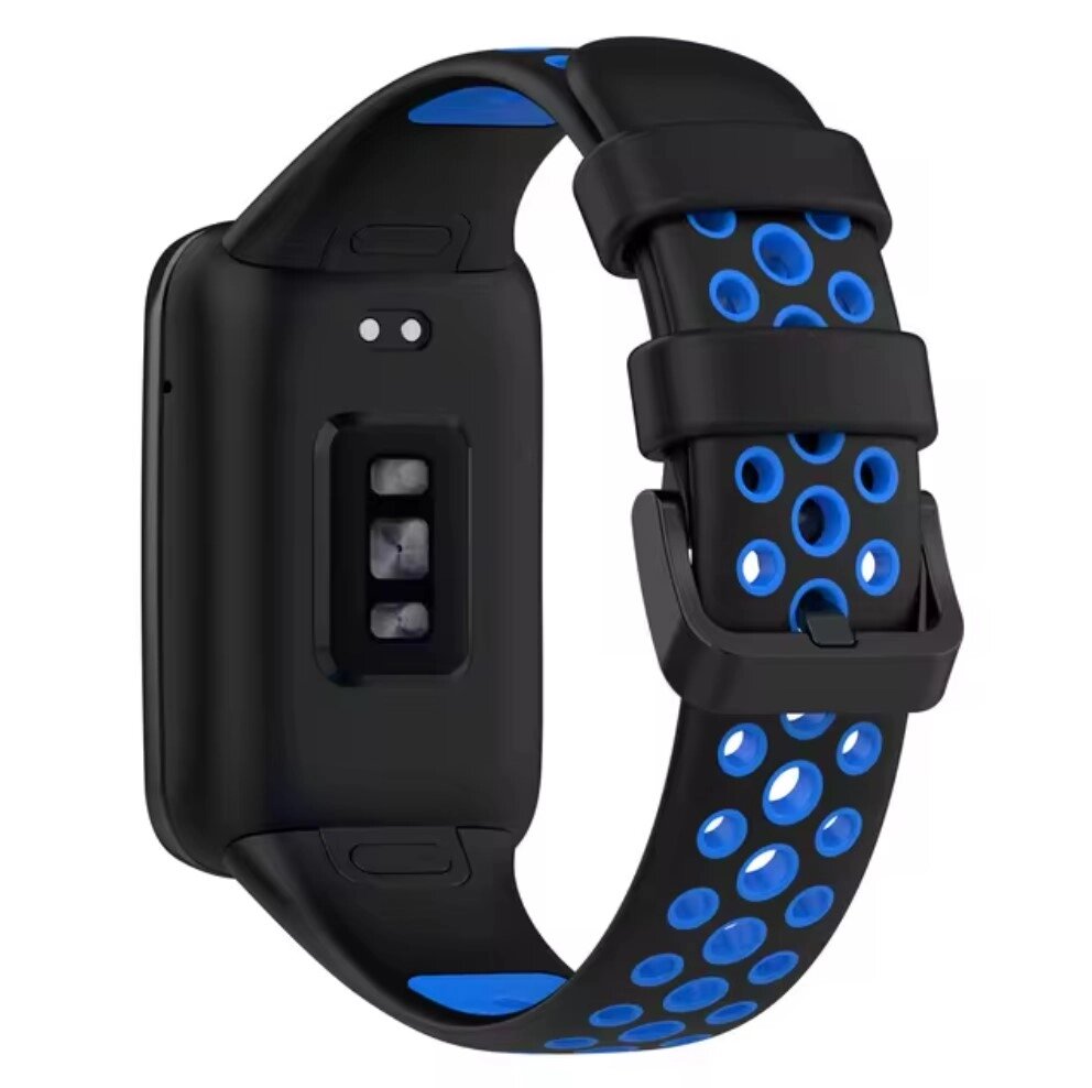 Силіконовий ремінець Primo Perfor Classic для фітнес браслета Xiaomi Smart Band 7 Pro - Black-Blue від компанії Інтернет-магазин "FotoUSB" - фото 1