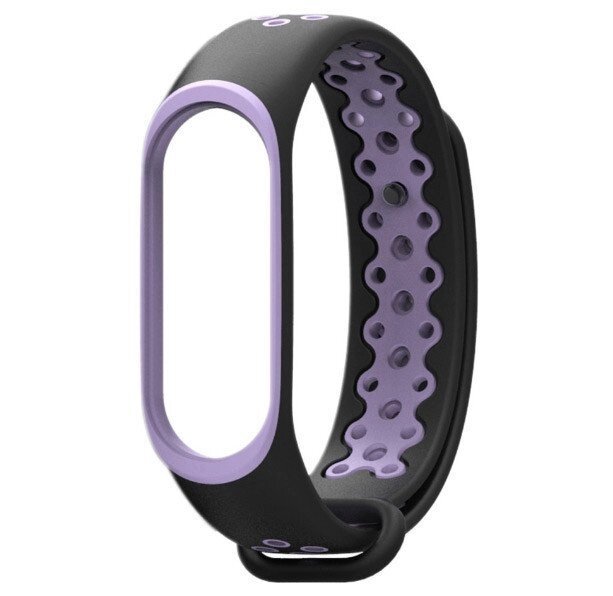 Силіконовий ремінець Primo Perfor Sport для фітнес браслета Xiaomi Mi Band 4 - Black & Purple від компанії Інтернет-магазин "FotoUSB" - фото 1