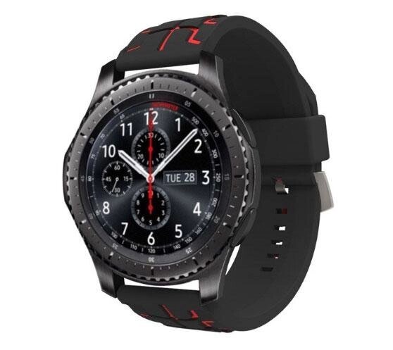 Силіконовий ремінець Primo Splint для годинника Samsung Gear S3 Classic SMR770 / Frontier RM760 Black & Red від компанії Інтернет-магазин "FotoUSB" - фото 1