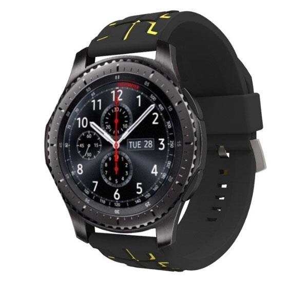 Силіконовий ремінець Primo Splint для годинника Samsung Gear S3 Classic SMR770 / Frontier RM760 Black & Yellow від компанії Інтернет-магазин "FotoUSB" - фото 1