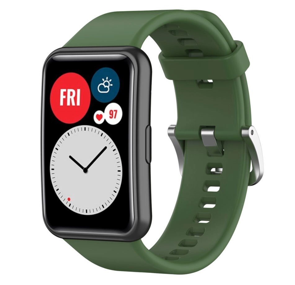Силіконовий ремінець Primolux для смарт-годинника Huawei Watch Fit (TIA-B09) - Army Green від компанії Інтернет-магазин "FotoUSB" - фото 1