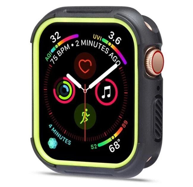 Силіконовий захисний корпус Primo для Apple Watch 40mm Black / Green від компанії Інтернет-магазин "FotoUSB" - фото 1