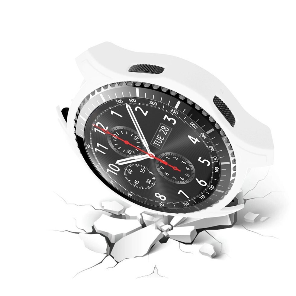 Силіконовий захисний корпус Primo для годин Samsung Gear S3 Frontier (SMR760) White від компанії Інтернет-магазин "FotoUSB" - фото 1