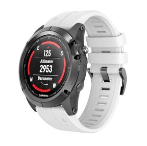 Силіконовий ремінець Primo для годинника Garmin Fenix 5 / 5 Plus / Fenix 6 / 6 Pro White