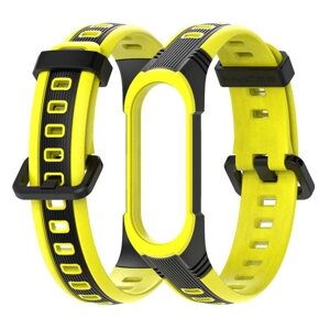 Силіконовий ремінець Primo Mijobs Perfor Classic для фітнес браслета Xiaomi Mi Smart Band 5 - Black-Yellow