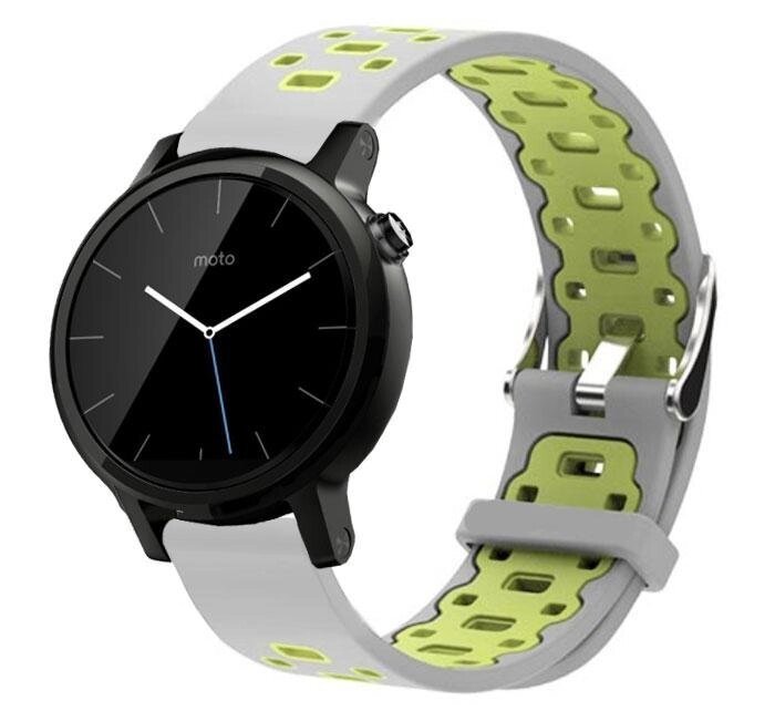 Спортивний ремінець Primo Perfor Classic для годин Motorola Moto 360 2nd gen (42 mm) Grey & Green від компанії Інтернет-магазин "FotoUSB" - фото 1