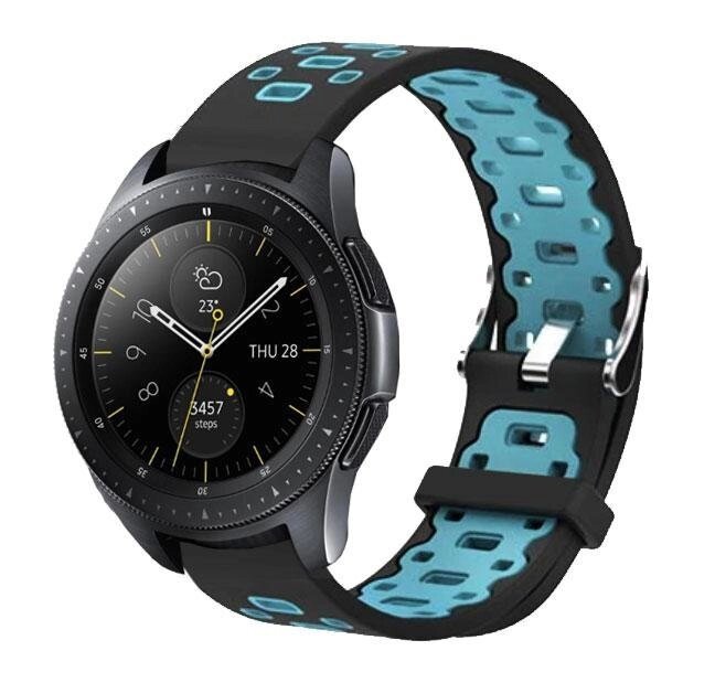 Спортивний ремінець Primo Perfor Classic для годин Samsung Galaxy Watch 42 mm (SM-R810) Black & Blue від компанії Інтернет-магазин "FotoUSB" - фото 1