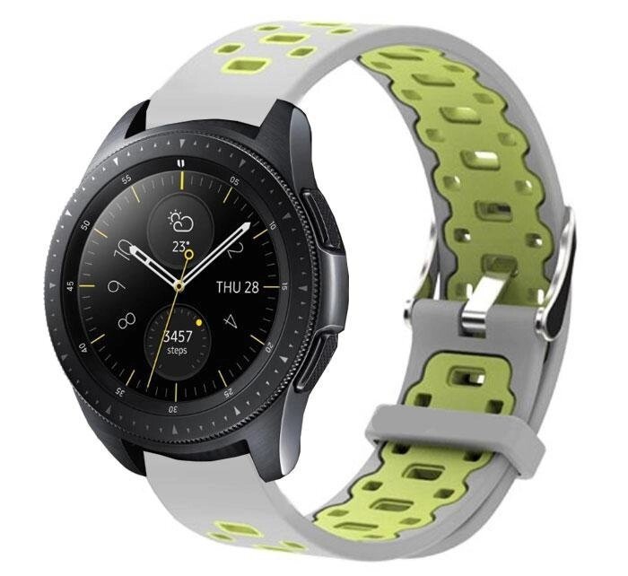 Спортивний ремінець Primo Perfor Classic для годин Samsung Galaxy Watch 42 mm (SM-R810) Grey & Green від компанії Інтернет-магазин "FotoUSB" - фото 1
